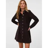Vero Moda Cordkleid "VMDAISY LS SHORT CORD DRESS NOOS", Damen, Gr. XS, N-Gr, chocolate torte, Cord, Obermaterial: 100% Baumwolle, unifarben, kurz, Kleider Cordkleid, Baumwolle, Cord
