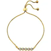 Hot Diamonds - Charming gold-plated bracelet with topaz and genuine diamond Gemstone DL699