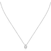 La Petite Story Silver necklace Double heart with zircons Silver LPS10AWV01