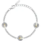 Trussardi - Glittering bicolor steel bracelet T-Round TJAYF10