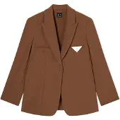 Armani Exchange für Damen. XW001938AF21529U6136 Brauner Pico-Blazer (M), Lässig, Klassisch, Polyester