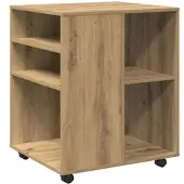 Helloshop26 - Rollbarer Büroschrank 60 x 53 x 72 cm modernes Design mit Rollen Eichenholzkonstruktion handgefertigt