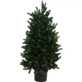 Mendler Künstliche Tanne HWC-R29, Dekobaum Kunstbaum Kunstpflanze, Outdoor Polyethylen, 90cm