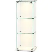 PXloue VITRINE 3-Stöckig mit LED Staubdicht Weiß