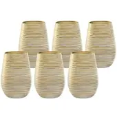 Stölzle Lausitz TWISTER Becher 465 ml weiß-gold 6er Set