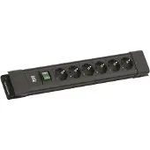 Bachmann CONNECTUS 6xCEE7/3, 1xSchalter 2,0m CEE7/7 Schwarz