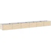 vidaXL Hochbeet im Garten Elfenbein 600 x 80 x 55 cm Stahl