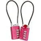 Sonstiges Zahlenschloss 4-stellig rücksetzbar 18 cm Vinyl-Stahlkabel Rosa
