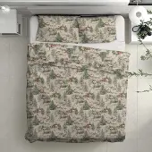TRAUMSCHLAF Mako-Satin Bettwäsche Winterlandschaft beige 155x220 cm + 80x80 cm