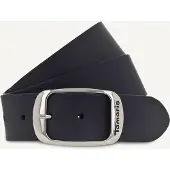 Tamaris Ledergürtel "Carmen Silver", Damen, Gr. 115, blau, Rindsleder, unifarben, Gürtel Ledergürtel, aus Rindsleder, mit Doppelschließe, 4 cm breit, Topseller
