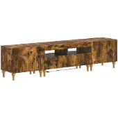 Syfax 3-teiliges LED TV Regal Raucheiche Holzwerkstoff
