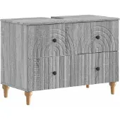 vidaXL Waschbeckenschrank ALKMAAR Sonoma-Grau 82 x 41 x 59 cm