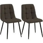CLP 2er Set Esszimmerstühle Tilde gepolstert mit Rückenlehnen bis 150 kg belastbar braun Material Stoff