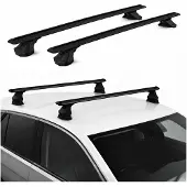 Aurilis Dachträger für Renault Mégane II Limousine 2002-09 Aluminium 2 Stück Schwarz