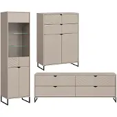 Feldmann-Wohnen Wohnzimmer-Set Caseres Wohnwand Farbe und Setgröße wählbar,Kaschmir
