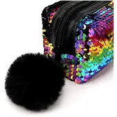 Markenlos Kosmetiktasche mit Meerjungfrau-Design und reversiblen Pailletten