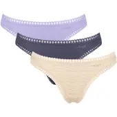 Sloggi String "String GO Crush String C3P 3er Pack", Damen, Gr. L, bunt (lila, beige), Obermaterial: 95% Baumwolle CO. 5% Elasthan EL., Unterhosen String