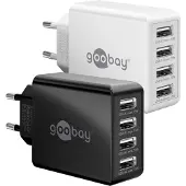 Goobay 30 W USB-A Multiport-Ladegerät weiß, 4x USB-A-Anschlüsse