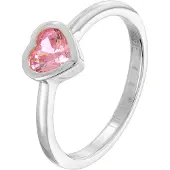 Trendor 31064-09 Damenring mit Rosa Herz-Zirkonia 925 Silber