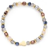 Leonardo 026910 Damen-Armband Sylvie Goldfarben/Nachtblau/Grau