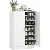 HOMCOM SCHUHSCHRANK Spanplatte Naturholz