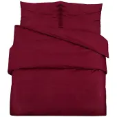 vidaXL Bettwäsche-Set Bordeauxrot 135x200 cm Baumwolle