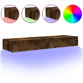 vidaXL TV-Schränke mit LED-Leuchten 2 Stk. Räuchereiche 60x35x15,5 cm
