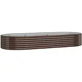 vidaXL Hochbeet Verzinkter Stahl 249x100x36 cm Braun