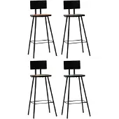 vidaXL Barhocker 4 Stk. Massives Altholz