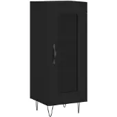 vidaXL Sideboard Schwarz 34,5x34x90 cm Holzwerkstoff