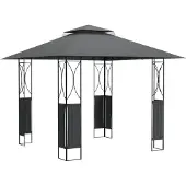 vidaXL Pavillon mit Dach Anthrazit 300x300x270 cm Stahl