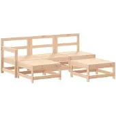 vidaXL 5-tlg. Garten-Lounge-Set Massivholz Kiefer