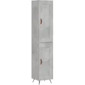vidaXL Highboard Betongrau 34,5x34x180 cm Holzwerkstoff