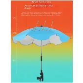 TAUOH Universeller Kinderwagen-Sonnenschirm, Verstellbar, UV-Schutz, Blau