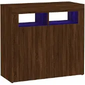 vidaXL Sideboard mit LED-Beleuchtung Braun Eichen-Optik 80x35x75 cm