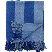 Bloomingville - Frello Decke - Blau - Recycelte Baumwolle