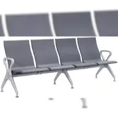 DELUKE Wartebank ERIK 4-Sitzer 228x59x89cm, Kunststoff, Grau Sitzbank Wartezimmer Airport-Bank