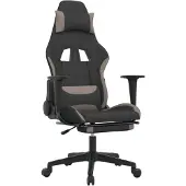vidaXL Gaming-Stuhl mit Fußstütze Schwarz und Taupe Stoff