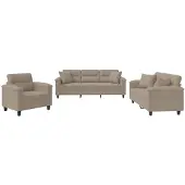 vidaXL 3-tlg. Sofagarnitur mit Kissen Taupe Mikrofasergewebe