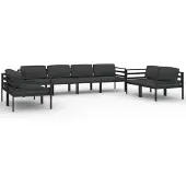 vidaXL 8-tlg. Garten-Lounge-Set mit Kissen Aluminium Anthrazit