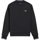 Fred perry für Herren. M7535 Marineblaues Sweatshirt mit Rundhalsausschnitt (S), Lässig, Baumwolle