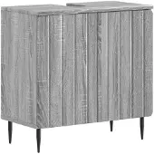 vidaXL Waschbeckenschrank ZWOLLE Sonoma-Grau 59,5 x 31,5 x 59 cm