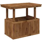 vidaXL Gartenkaffee Tisch aus massivem Akazienholz höhenverstellbar