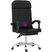 Syfax Ergonomischer Bürostuhl mit verstellbarer Rückenlehne und Massagefunktion, bezogen mit schwarzem Kunstleder