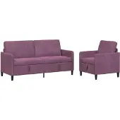 vidaXL Sofa Set mit Stauraum 2 stk. Lila Polyester