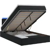 vidaXL Ottoman-Bett mit Matratze und LED Schwarz 120 x 200 cm Samt