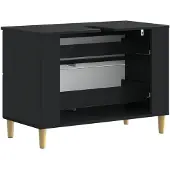 vidaXL Waschbeckenschrank DELFT Schwarz 82 x 41 x 59 cm Holzwerkstoff