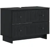 vidaXL 2-teiliges Badezimmer Schrank Set EDE Schwarz Holzwerkstoff