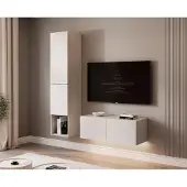 Idohome Hängende Wohnwand ANGEL LINE V mit LED-Beleuchtung Kaschmir