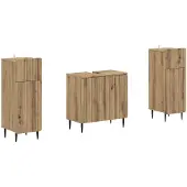 vidaXL 2-teiliges Badezimmer Schrank Set ZWOLLE Artisan-Eiche